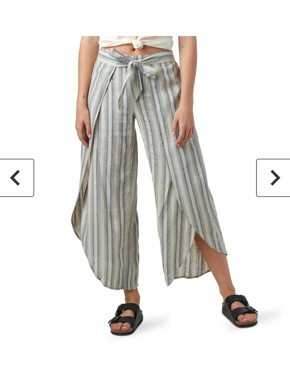 Patagonia Garden Island Pant - Women's Striped Tie-Waist Wide-Leg Pants Size S